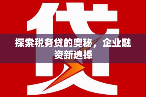 安塞探索税务贷的奥秘，企业融资新选择
