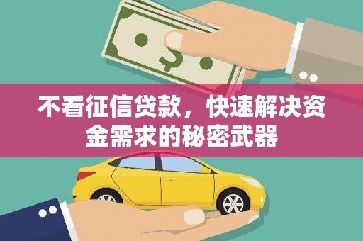 安塞不看征信贷款，快速解决资金需求的秘密武器