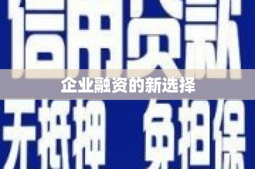 安塞企业融资的新选择